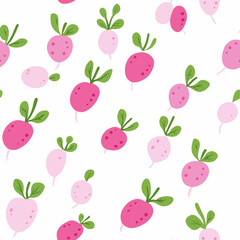 Beauty - hearted radish pattern.Exquisite vector vegetable patterns. 