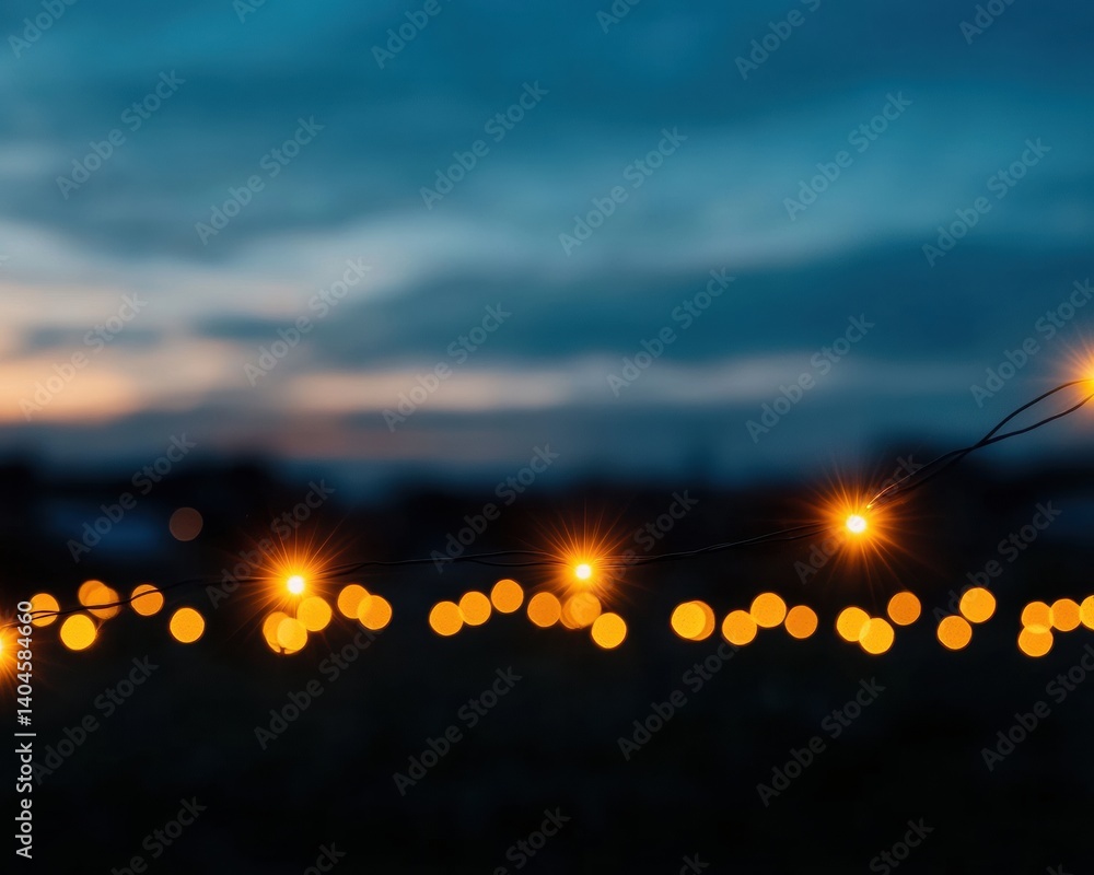 Poster twilight urban illumination smart city connectivity concept showcasing ambient infrastructure lighti