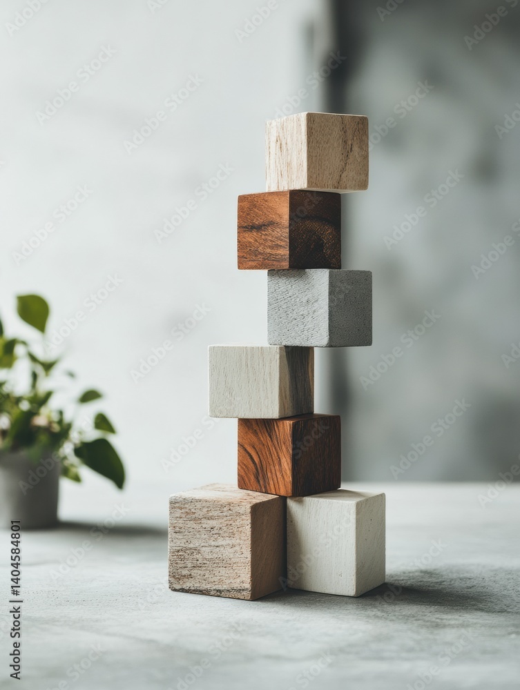 Aufkleber minimalist wellness blocks balanced texture story of holistic design - mindful architecture and arch