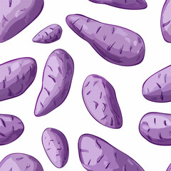 Purple sweet potato pattern.Exquisite vector vegetable patterns. 