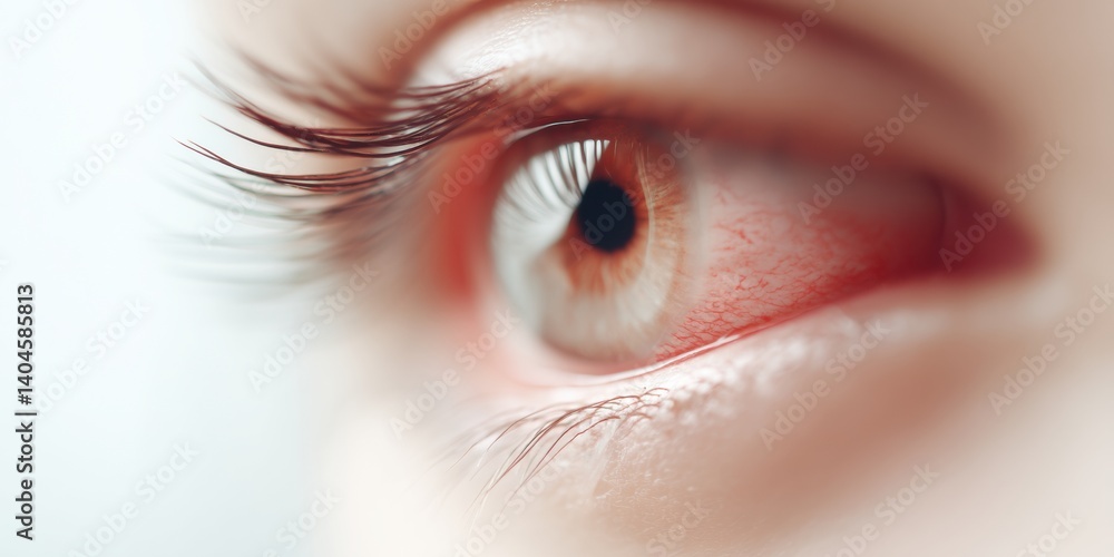 Poster digital fatigue revealed hyper-realistic macro of screen-induced eye strain - wellness tech insights