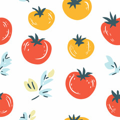 Tomato pattern.Exquisite vector vegetable patterns. 