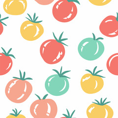 Tomato pattern.Exquisite vector vegetable patterns. 