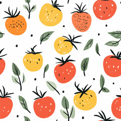 Tomato pattern.Exquisite vector vegetable patterns. 