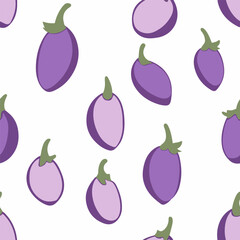 Eggplant pattern.Exquisite vector vegetable patterns. 