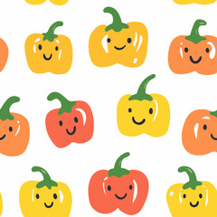 Green pepper pattern.Exquisite vector vegetable patterns. 