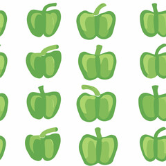 Green pepper pattern.Exquisite vector vegetable patterns. 