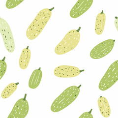 Bitter gourd pattern.Exquisite vector vegetable patterns. 