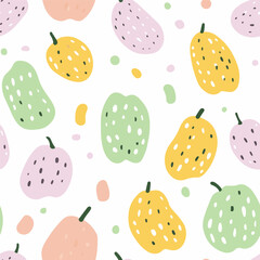 Sponge gourd pattern.Exquisite vector vegetable patterns. 
