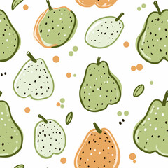 Chayote pattern.Exquisite vector vegetable patterns. 