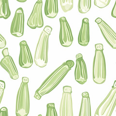 Okra pattern.Exquisite vector vegetable patterns. 
