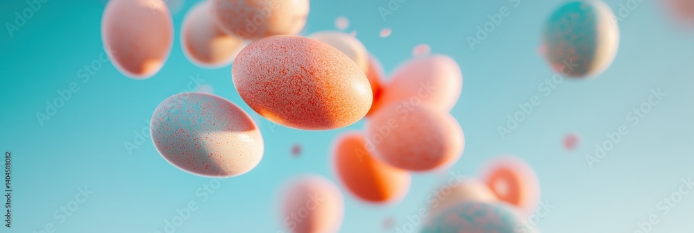 Poster ethereal easter dreamscape soft pastel egg bokeh - minimalist spring marketing texture for digital w