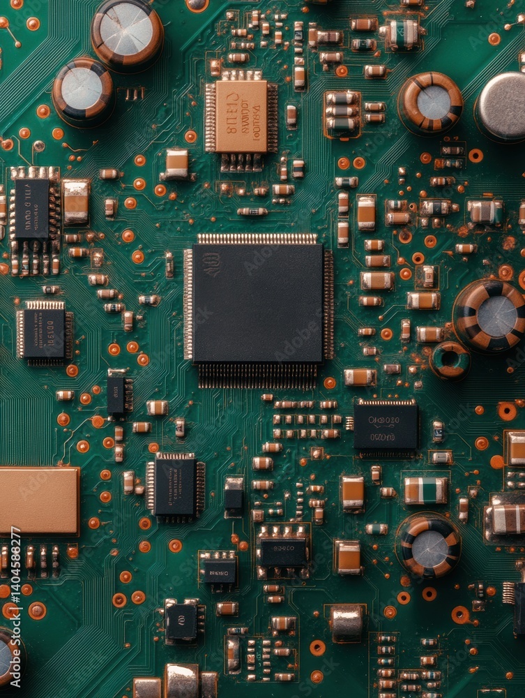 Poster Next-Gen Circuit Engineering High-Performance Green PCB Revealing Intricate Technological Infrastructure for Advanced Digital Control Systems and Hardware Innovation