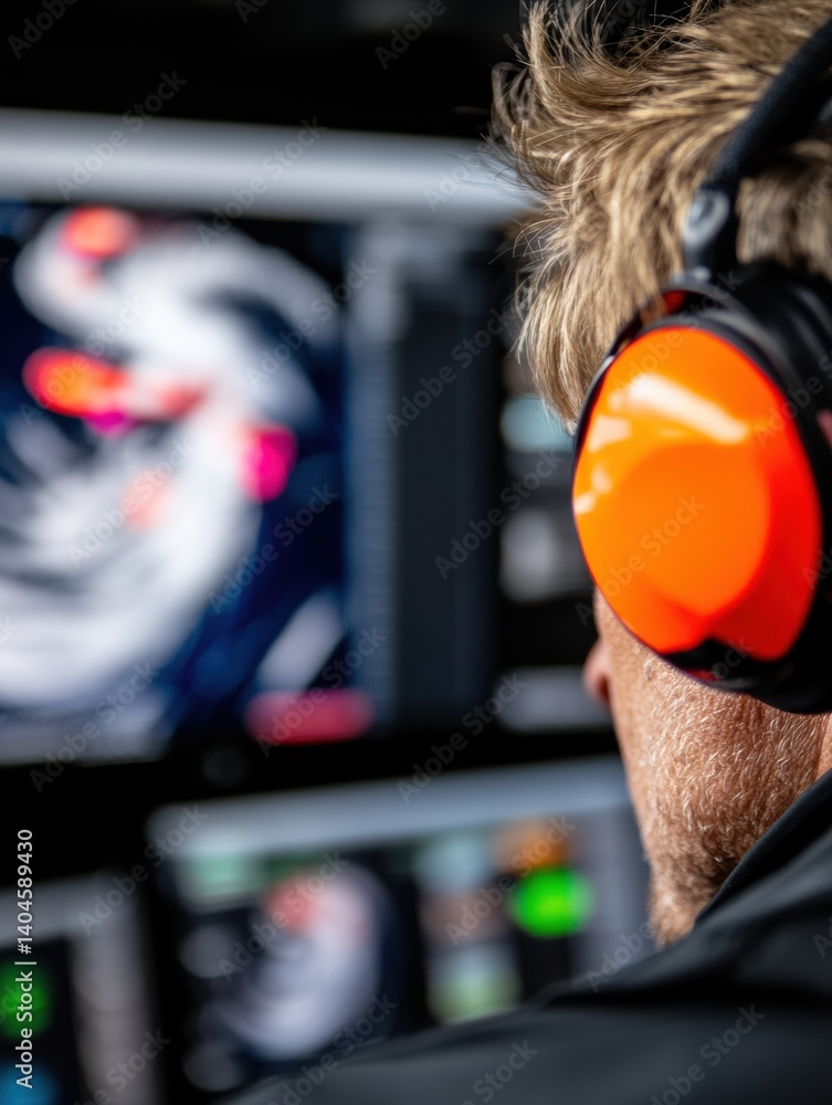 Aufkleber Next-Gen Climate Crisis Management High-Stakes Hurricane Monitoring with Immersive Data Visualization and AI-Powered Emergency Response Technology