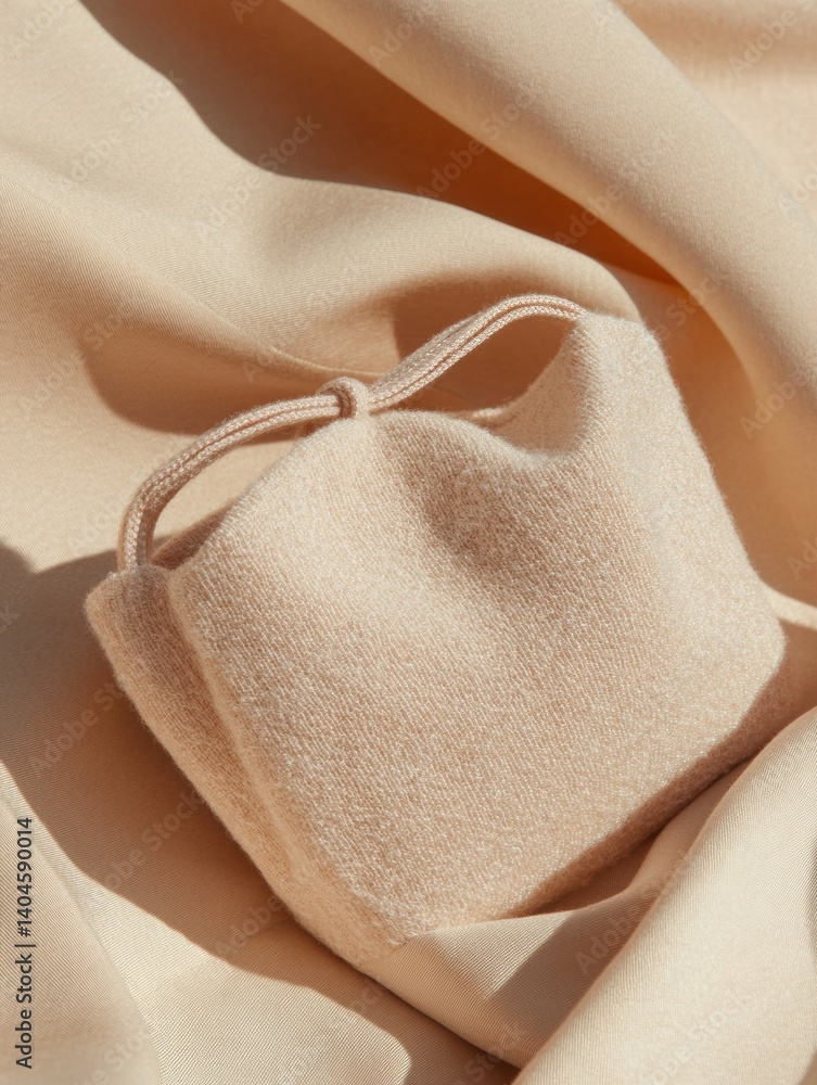 Poster Minimalist Soft Touch Utility Pouch Neutral-Toned Textured Accessory for Urban Organizers - Sustainable Lifestyle and Functional Design Solution