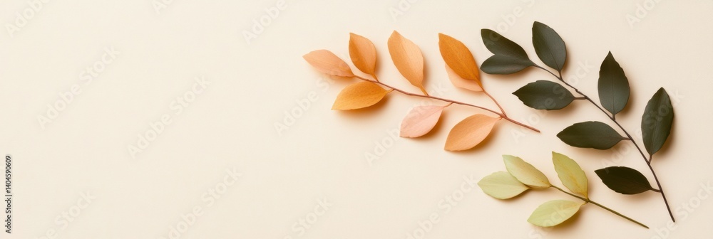 Aufkleber minimalist nature flow gradient botanical transition showcasing organic design aesthetics in soft au