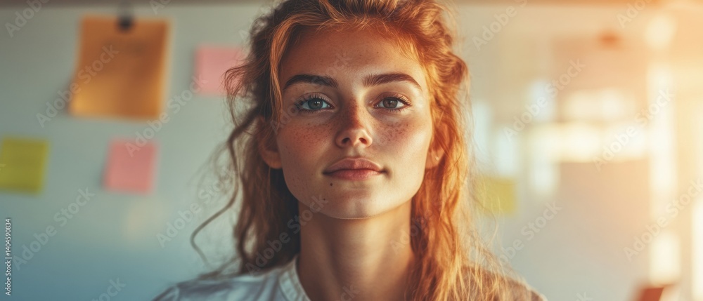 Poster Mindful Productivity Aesthetic Gen Z Professionals Dynamic Workspace with Soft-Focus Collaborative Environment and Empowered Remote Work Narrative