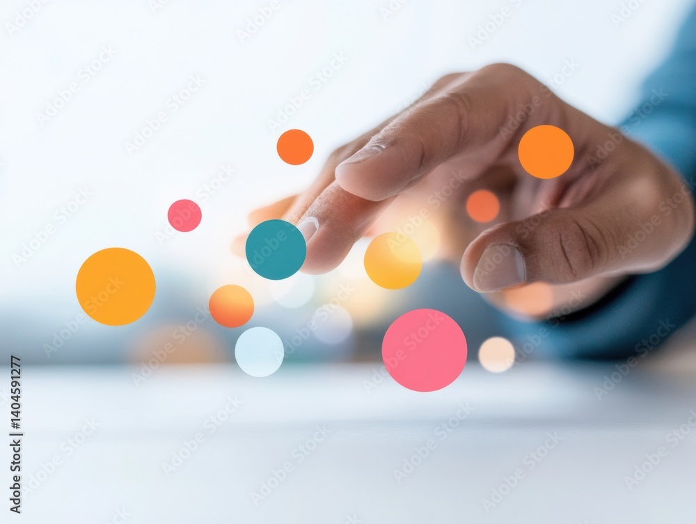 Poster Digital Transformation Visualized Intuitive Tech Integration through Minimalist Interactive Interface - Empowering Business Innovation with Fluid Connectivity