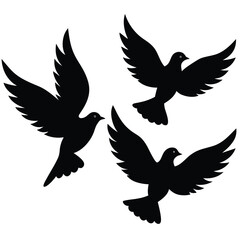 Obraz premium Bird group vector silhouette collection