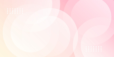 Minimalist banner background, pastel colorful, pink and yellow gradations. Circle effect style geometric art, abstract background. Eps 10