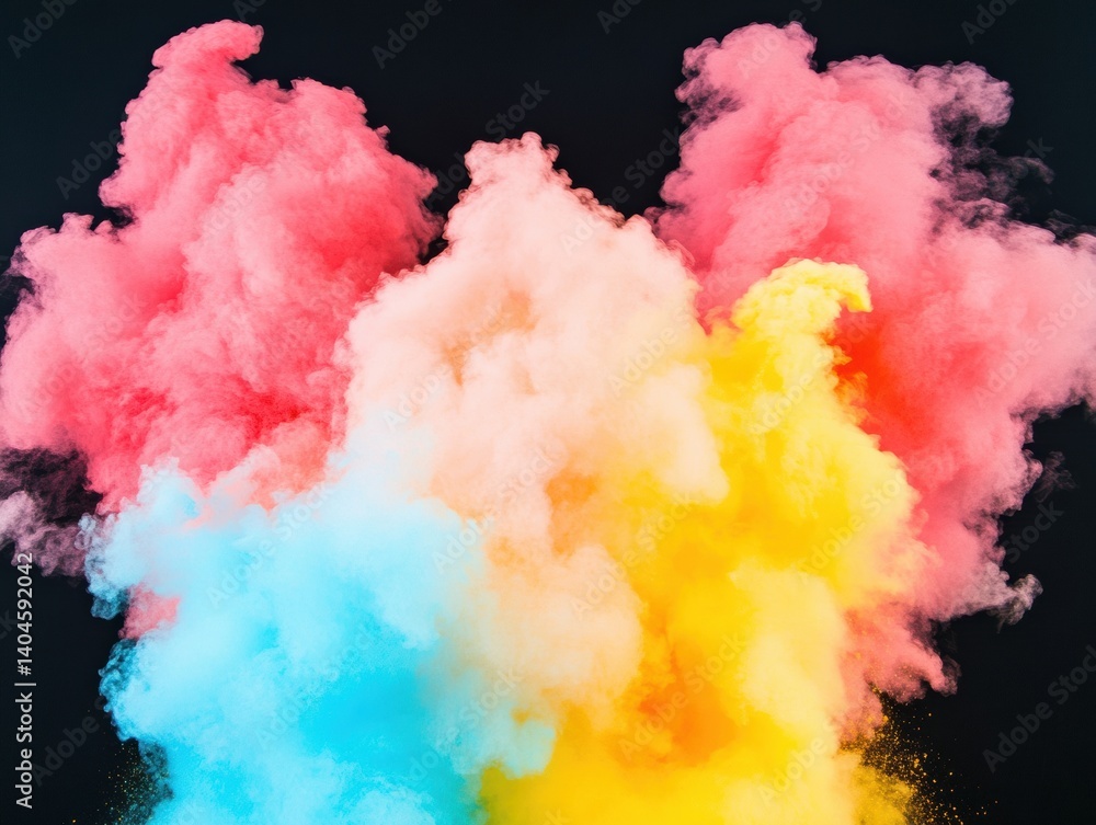 Poster explosive creativity vibrant pigment art explosion - dynamic color burst visual for brand innovation
