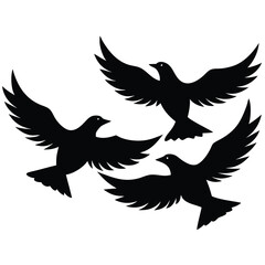 Obraz premium Bird group vector silhouette collection