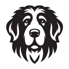 Fototapeta premium Akbash silhouette black and white vector icon