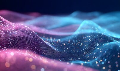 Abstract Pink and Blue Wave Background