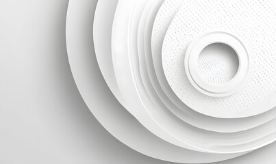 Abstract White Circular Layers Background