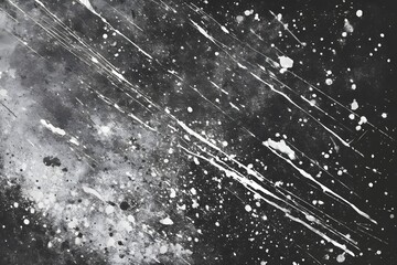 Abstract Black and White Texture with Splashes and Streaks
