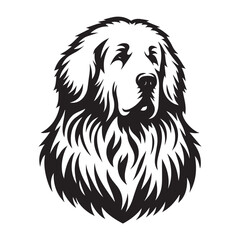 Akbash silhouette black and white vector icon