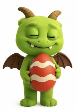 Monster / Drache mit Osterei