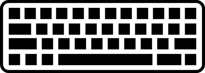 Keyboard icon in flat. Keyboard of computer, laptop. Modern key buttons for pc. isolated on transparent background.