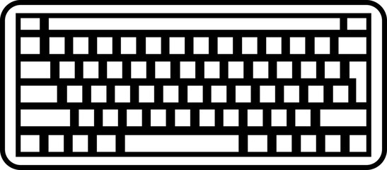 Keyboard icon in line. Keyboard of computer, laptop. Modern key buttons for pc. isolated on transparent background.