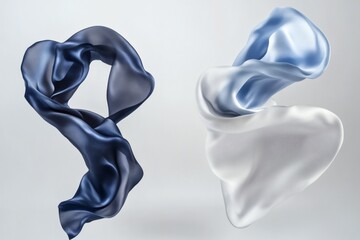 Fluid silk drapes, studio shot