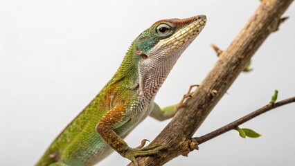 Fototapeta premium Anole Lizard on studio background 