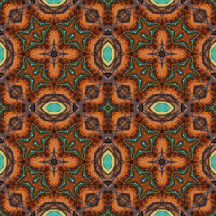 Seamless abstract pattern. Symmetrical texture. Kaleidoscope