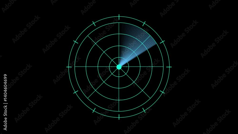 Fototapete futuristic radar animation with scanning lines for enemy detection and defense.radar screen with sca