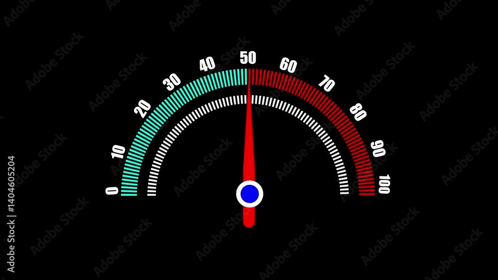 Poster speedometer animation with temperature gauge.animated speedometer displaying temperature gauge from 