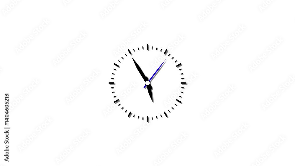 Poster clock animation on white background showing time passing time lapse concept. clock icon animation wi
