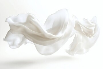 Obraz premium White fabric flowing in studio