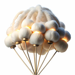 cotton wicks for lamp on white background