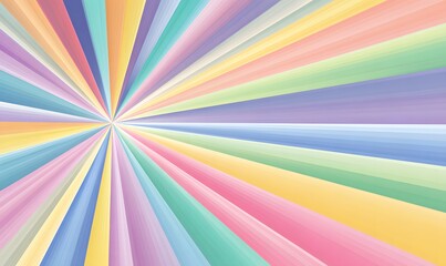 Fototapeta premium Pastel Rainbow Burst Abstract Background Design Soft Colors Radiating Stripes Elegant Modern Artistic Vibrant Summer Spring 