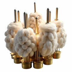 cotton wicks for lamp on white background