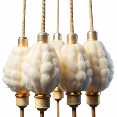 cotton wicks for lamp on white background