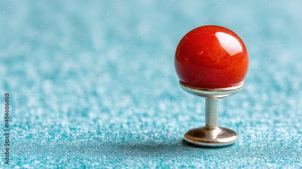 Poster vibrant red ball bouncing on a blue surface with luminous gradient creating an eye-catching visual d