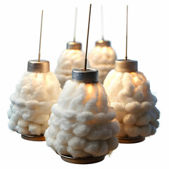 cotton wicks for lamp on white background