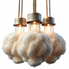 cotton wicks for lamp on white background