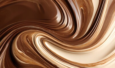 Swirling Creamy Chocolate Abstract Background Delicious Brown Beige Tones Texture Rich Milk Chocolate Dessert Sweet Treat Gourmet Indulgent Yummy Food
