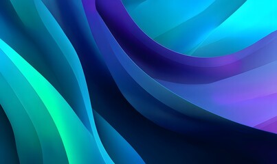 Abstract Blue Purple Teal Gradient Swirls Dynamic Flowing Elegant Modern Design Background Texture Illustration Digital Art       